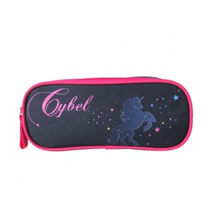 Trousse scolaire 2 compartiments cybel marine et rose