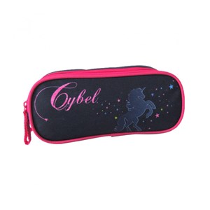 Trousse scolaire 2 compartiments cybel marine et rose