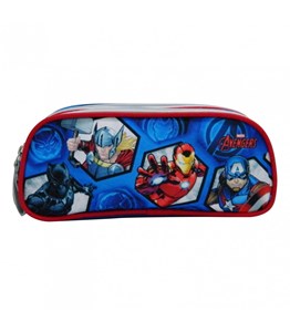 Trousses scolaire 2 compartiments bleu-avengers