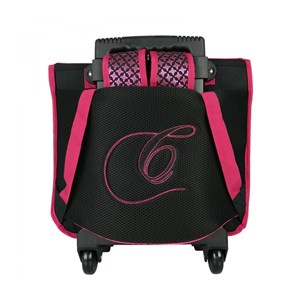 Cartable à roulettes cybel cheval licorne 38cm rose