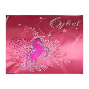 Cartable à roulettes cybel cheval licorne 38cm rose