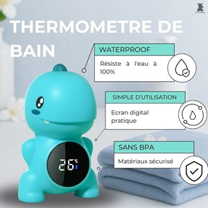 Thermomètre bain bébé digital (dinosaure)