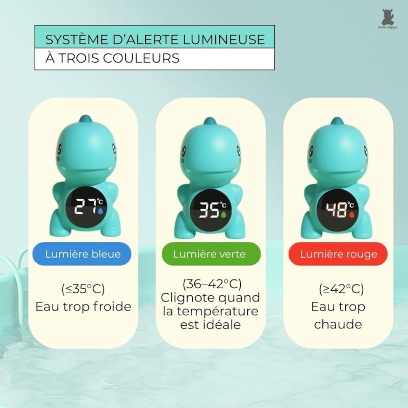 Thermomètre bain bébé digital (dinosaure) (Hello Hippo) - Image 3