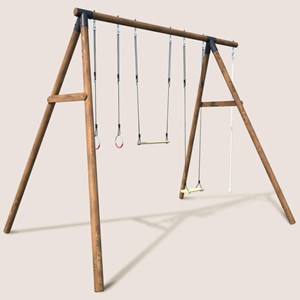 Portique adolescent en bois rond 4 agrès