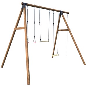 Portique adolescent en bois rond 4 agrès