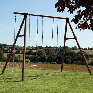 Portique adolescent en bois rond 4 agrès