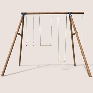 Portique adolescent en bois rond 4 agrès