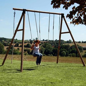 Portique adolescent en bois rond 4 agrès