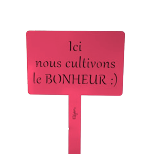 Étiquette de jardin à planter avec citation - rouge - 100% acier galvanisé