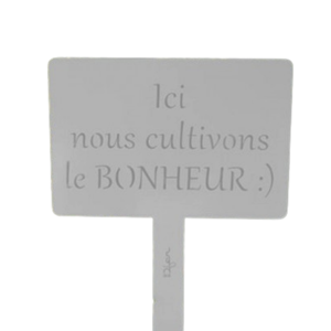 Étiquette de jardin à planter avec citation - gris - 100% acier galvanisé