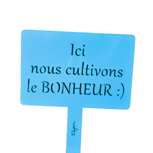 Étiquette de jardin à planter avec citation - bleu - 100% acier galvanisé