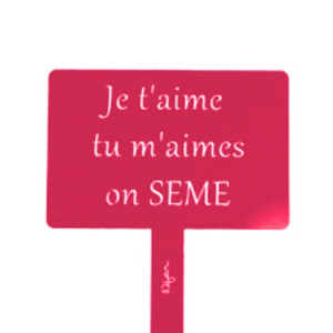 Étiquette de jardin à planter avec citation - rouge - 100% acier galvanisé