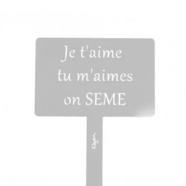 Étiquette de jardin à planter avec citation - gris - 100% acier galvanisé