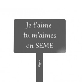 Étiquette de jardin à planter avec citation - gris - 100% acier galvanisé