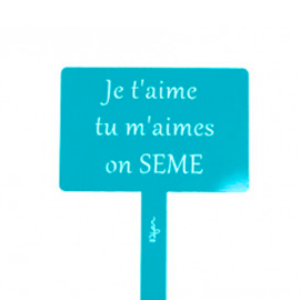 Étiquette de jardin à planter avec citation - bleu - 100% acier galvanisé