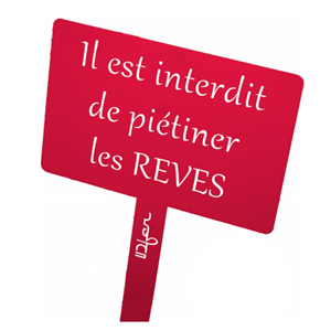 Étiquette de jardin à planter avec citation - rouge - 100% acier galvanisé