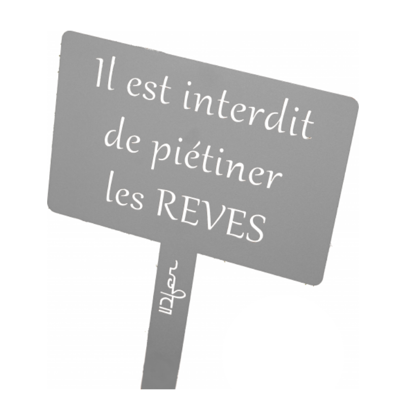 Idfer - Étiquette de jardin à planter avec citation - gris platine