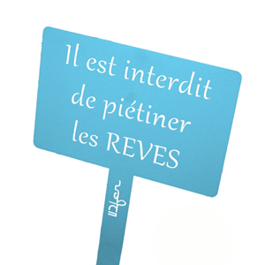 Étiquette de jardin à planter avec citation - bleu - 100% acier galvanisé