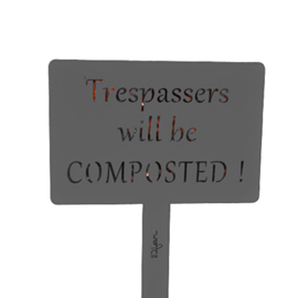 Étiquette de jardin à planter avec citation - gris - 100% acier galvanisé