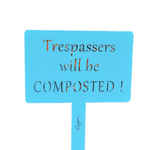 Étiquette de jardin à planter avec citation - bleu - 100% acier galvanisé