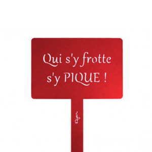 Étiquette de jardin à planter avec citation - rouge - 100% acier galvanisé