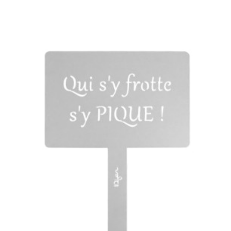 Idfer - Étiquette de jardin à planter avec citation - gris platine