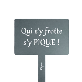 Étiquette de jardin à planter avec citation - gris - 100% acier galvanisé