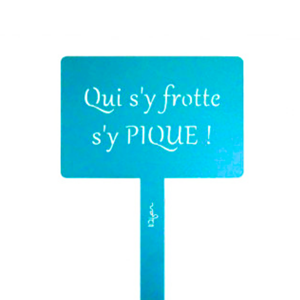 Étiquette de jardin à planter avec citation - bleu - 100% acier galvanisé