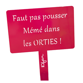 Étiquette de jardin à planter avec citation - rouge - 100% acier galvanisé