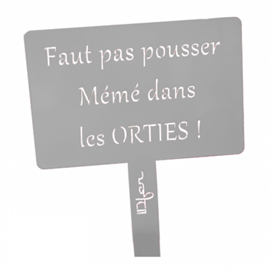 Étiquette de jardin à planter avec citation - gris - 100% acier galvanisé