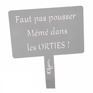 Étiquette de jardin à planter avec citation - gris - 100% acier galvanisé