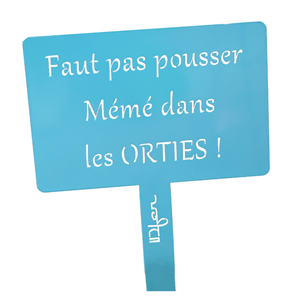 Étiquette de jardin à planter avec citation - bleu - 100% acier galvanisé