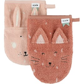Lot 2 gants de toilette mrs. Cat-mrs. Rabbit