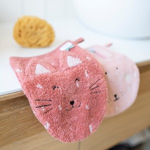 Lot 2 gants de toilette mrs. Cat-mrs. Rabbit