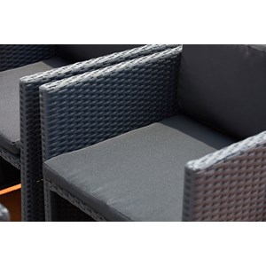 Miami table et chaises 4 places encastrables en résine noir-noir