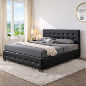 Newington lit coffre 140 x 190 cm noir