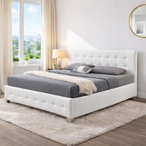 Newington lit coffre 160 x 200 cm blanc