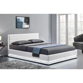 Newyork lit coffre avec led 160 x 200 cm blanc