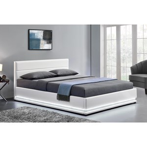 Newyork lit coffre avec led 160 x 200 cm blanc