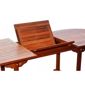 Lubok table de jardin ovale 6 chaises et 2 fauteuils en teck huilé