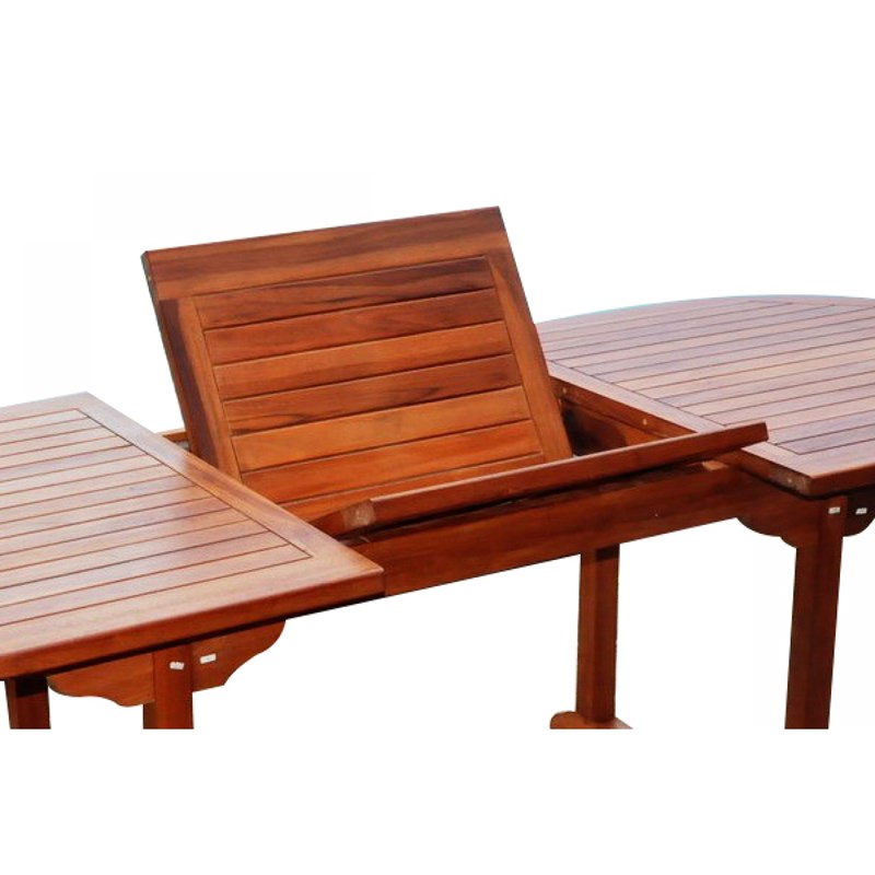 Lubok table de jardin ovale 6 chaises et 2 fauteuils en teck huilé