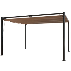 Tusa pergola autoportante 3 x 4m avec toile en polyester taupe
