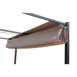Tusa pergola autoportante 3 x 4m avec toile en polyester taupe