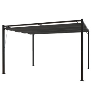 Tusa pergola autoportante 3 x 4 m en acier avec toile grise