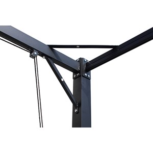 Tusa pergola autoportante 3 x 4 m en acier avec toile grise