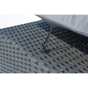 Monaco table et chaises 8 places encastrables en résine noir-gris
