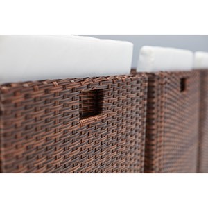 Sunset table et chaise 10 places encastrables alu résine marron-blanc