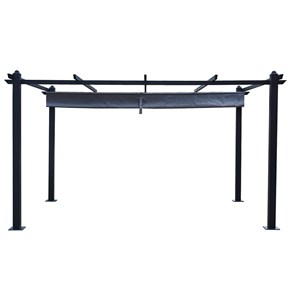Nila pergola auto-portée 3 x 4 m avec toile rétractable grise