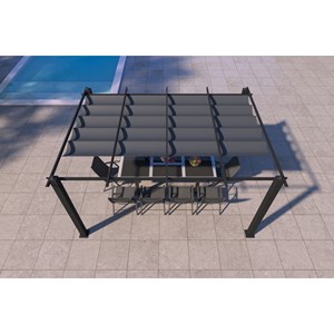 Nila pergola auto-portée 3 x 4 m avec toile rétractable grise