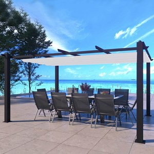 Nila pergola auto-portée 3 x 4 m avec toile rétractable beige